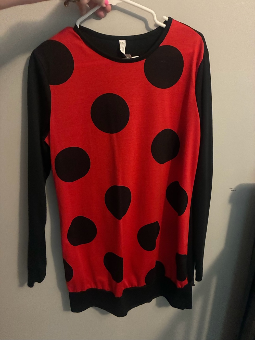 Red & Black Ladybug Long Sleeve Tunic Costume